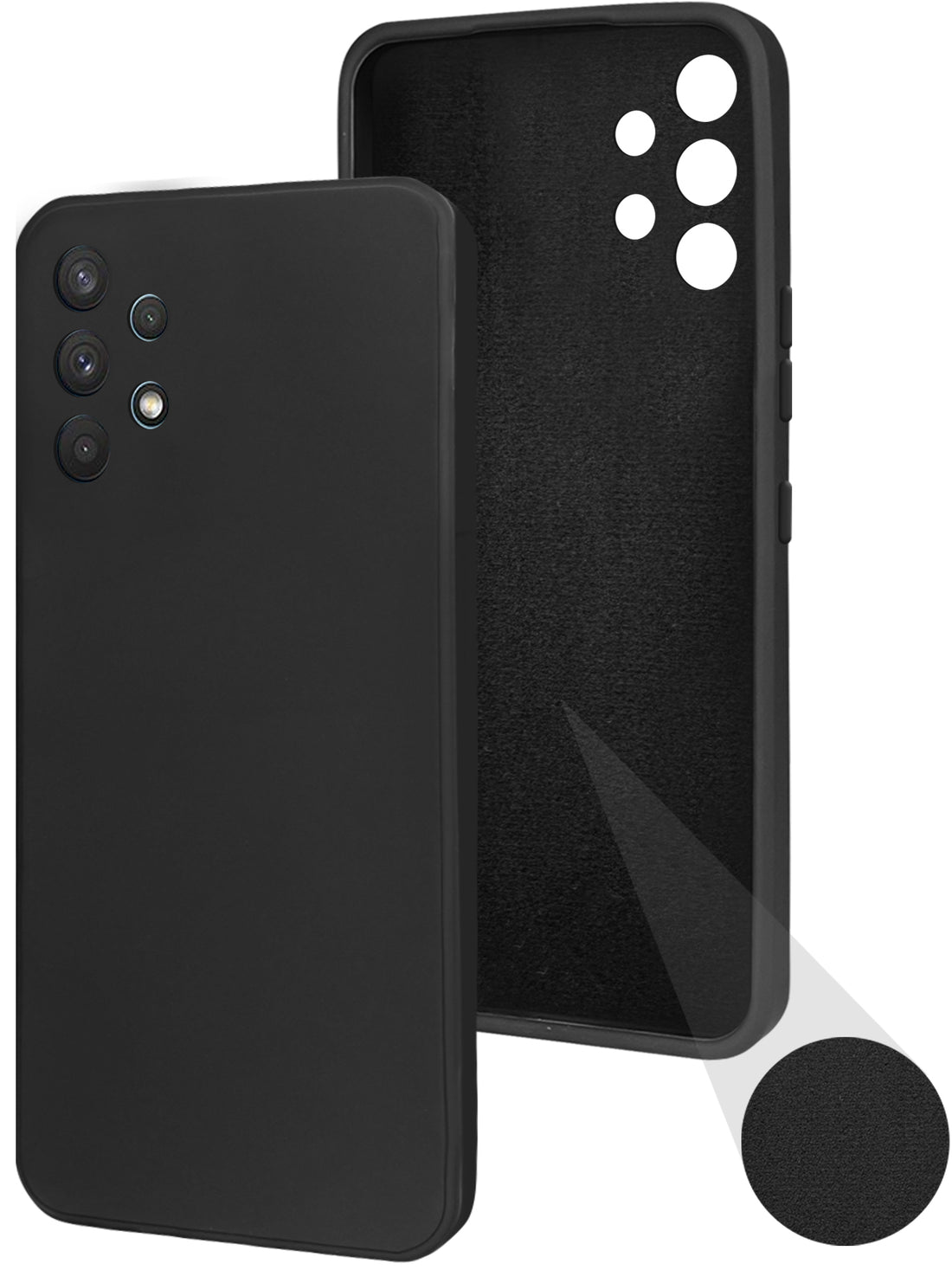 For Samsung Galaxy A32 4G Back Cover Case ( Matte Finish Silicone with Inside Fiber cloth)