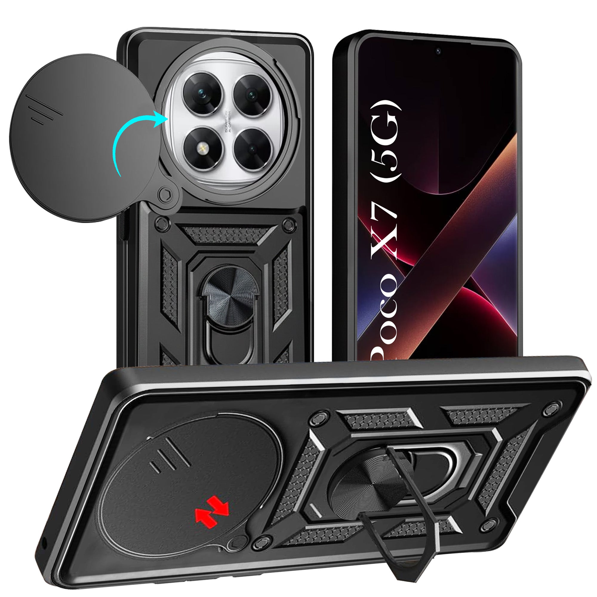 For Xiaomi Poco X7 Back Cover Case (Hybrid Dual Armor Polycarbonate)