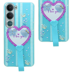 For Vivo Y31 5G Back Cover Case (3D Cute Heart Strap Holder | Camera Protection | Designer Girls Print)