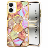 For Tecno Spark Go 2 Back Cover Case Compatible (Dual Design Glitter Sparkle and Detachable Diamond Print Case | Soft and Flexible)