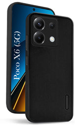 For Poco X6 5G Back Cover Case ( Textured Grip Design | Camera Protetion | Slim and Light Weight | Soft Touch and Feel | Black )