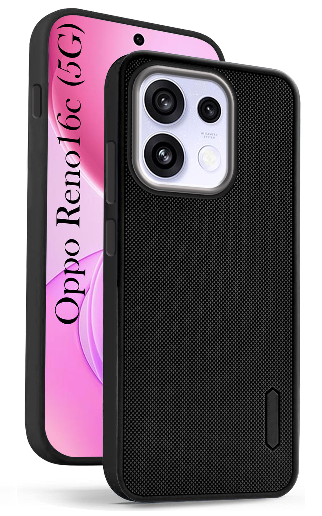 For Oppo Reno 16C 5G Back Cover Case Rubberised (Textured Grip Design | Micro-Fiber Cloth Inside | Slim and Light Weight | Soft Touch and Feel)