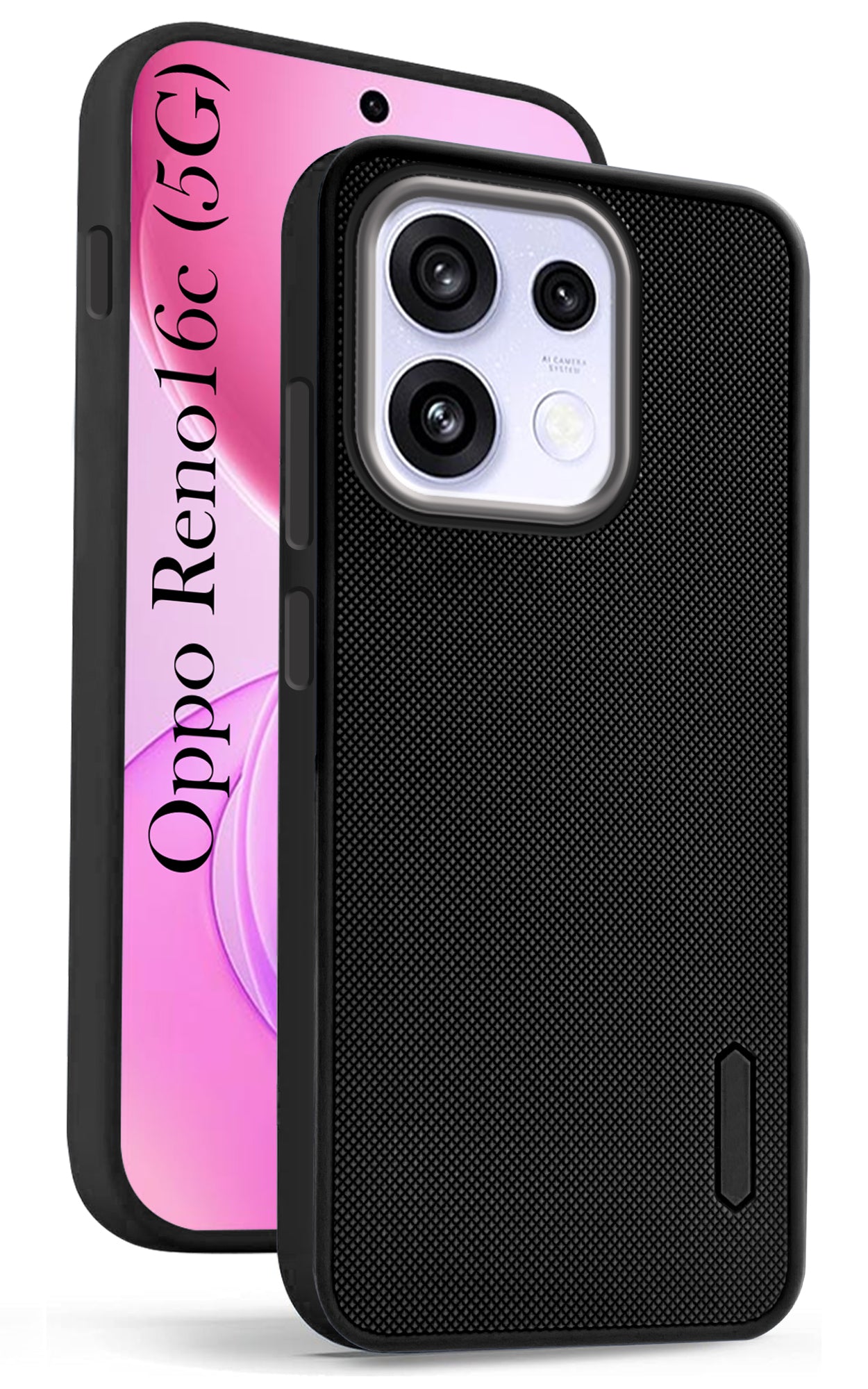 For Oppo Reno 16C 5G Back Cover Case Rubberised (Textured Grip Design | Micro-Fiber Cloth Inside | Slim and Light Weight | Soft Touch and Feel)
