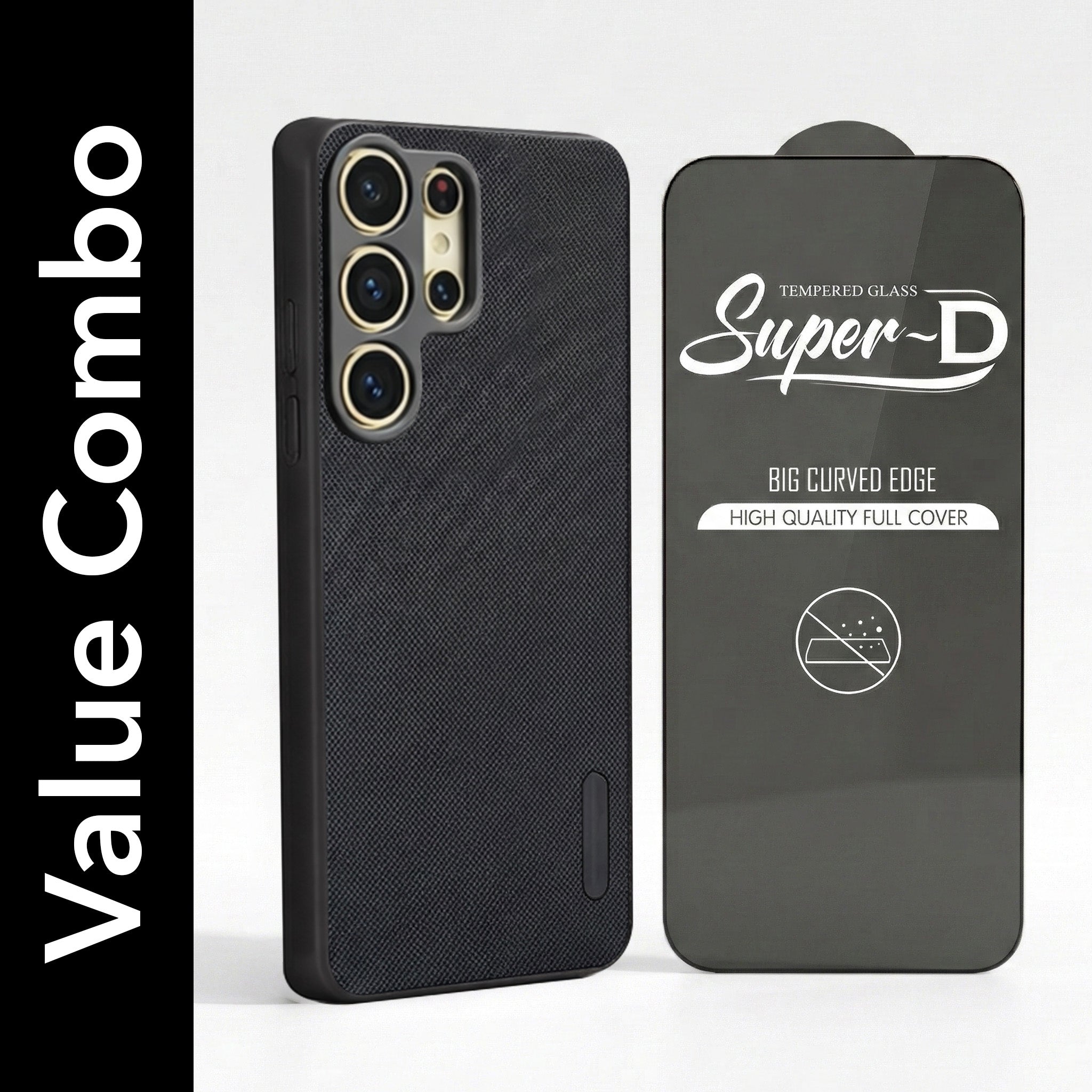 Textured Grip Design Slim and Light Weight Soft Touch and Feel Cases With Glass.