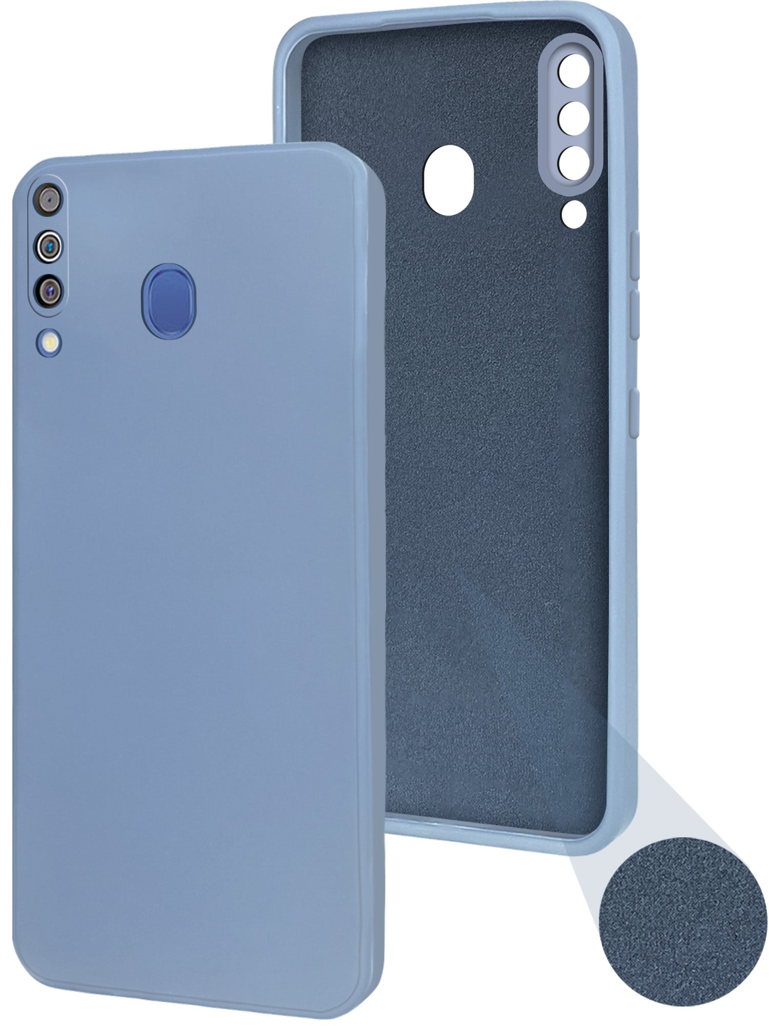 For Samsung Galaxy M30 Back Case Cover (Matte Finish Silicone with Inside Fiber Cloth)