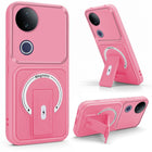 For Vivo T4R Back Case Cover Metallic (Hybrid Armor Kickstand | MagSafe Compatible | Camera Protection Shockproof)