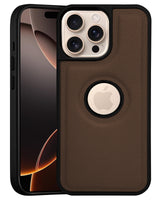 For Apple iPhone 16 Pro Max Back Cover Case (Minimalist Design Stitched Leather | Shockproof Raised Edges for Camera & Screen Protection)