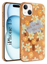 For Apple iPhone 15 Back Cover Case (Cute Floral Design | Flower Print for Girls | MagSafe Compatible Wireless Charging)