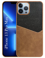 For Apple iPhone 13 Pro Max Back Cover Case (Dual PU Leather Stitch | Professional Minimalist | Soft and Flexible)