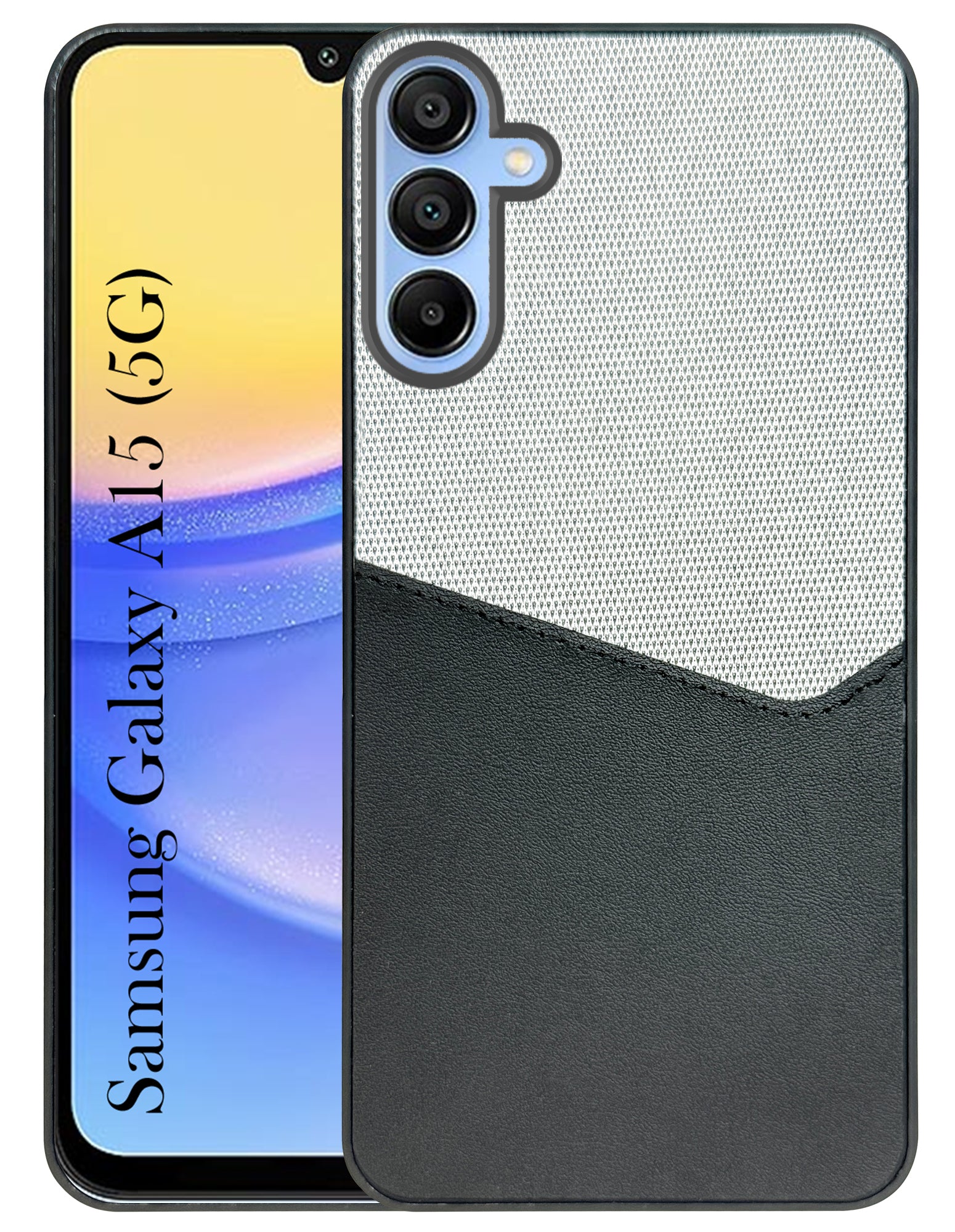 For Samsung Galaxy A15 5G Back Cover Case (Dual PU Leather Stitch | Professional Minimalist | Soft and Flexible)