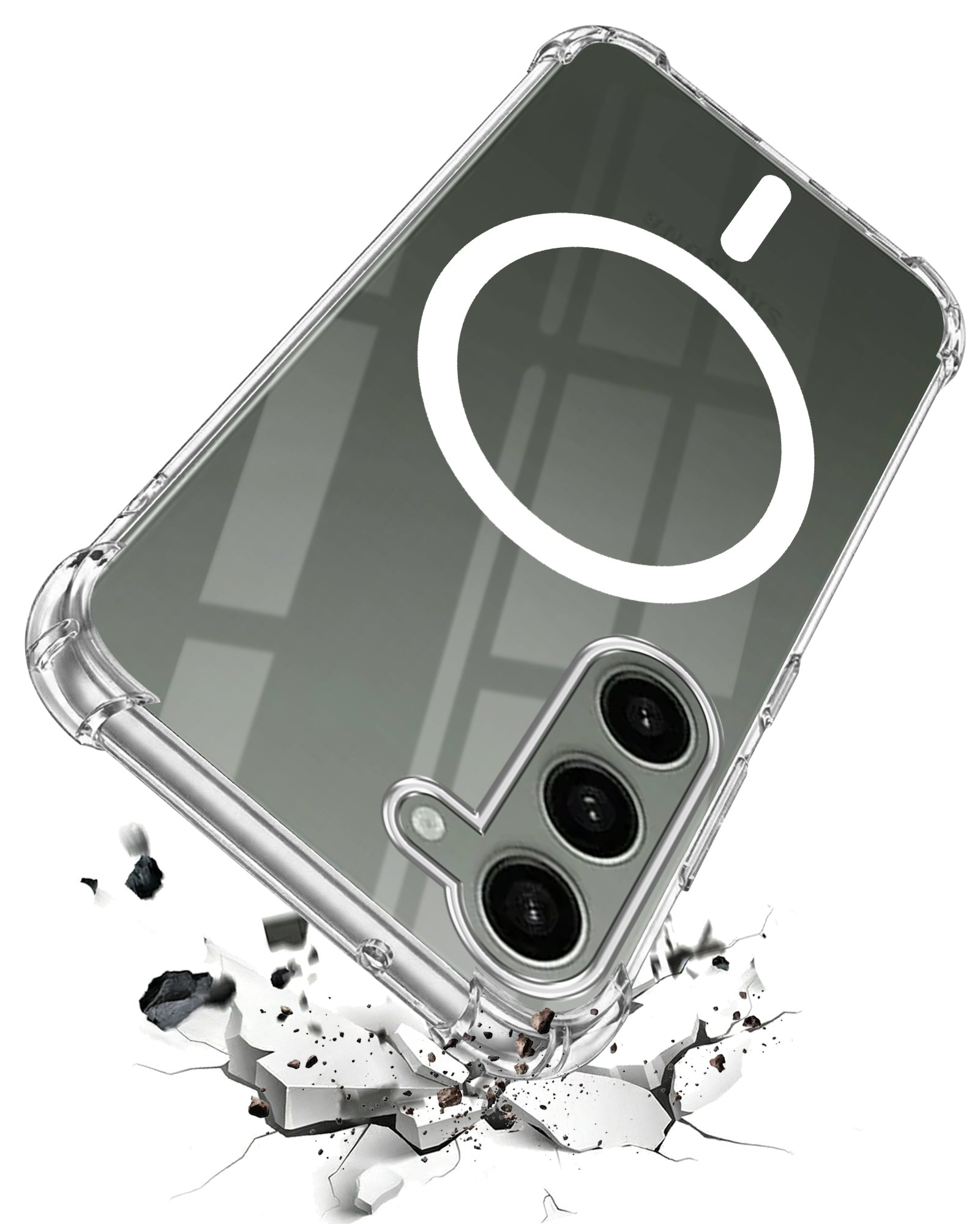 For Samsung Galaxy S23 5G Back Cover Shockproof Crystal-Clear (Magsafe Wireless Support | Drop & Camera Protection | Hard Polycarbonate)