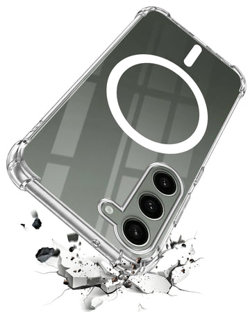 For Samsung Galaxy S23 5G Back Cover Shockproof Crystal-Clear (Magsafe Wireless Support | Drop & Camera Protection | Hard Polycarbonate)