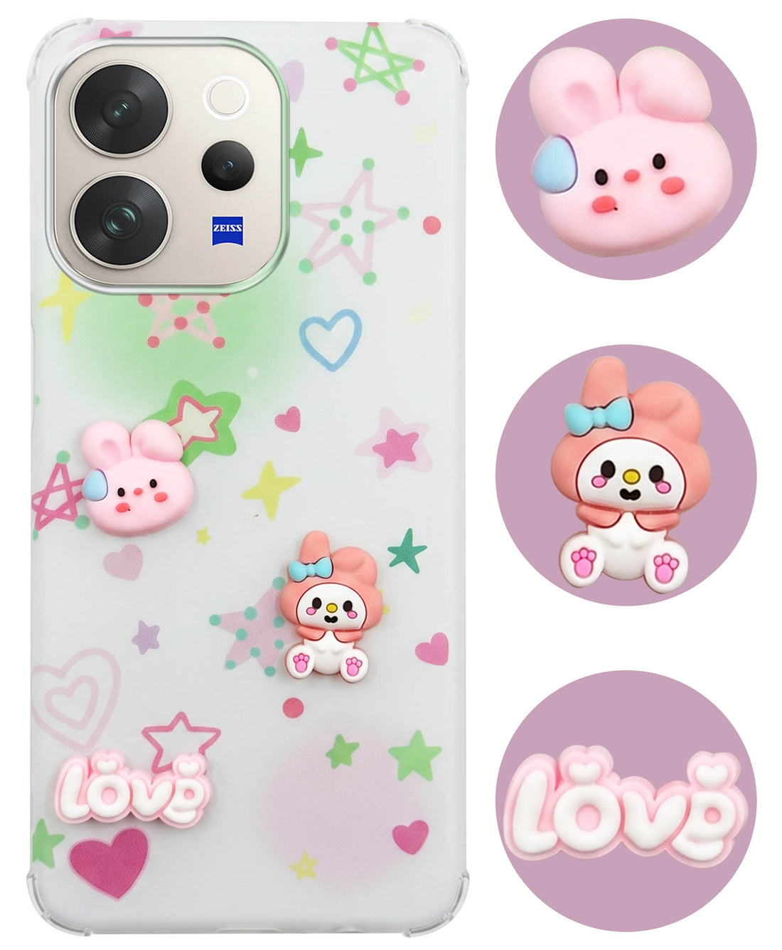 For Vivo V70 | Vivo V70 Elite 5G Back Cover Case (3D Cute Cartoons | Hard Back Side Soft | Matte Premium Finish | HD Printing)