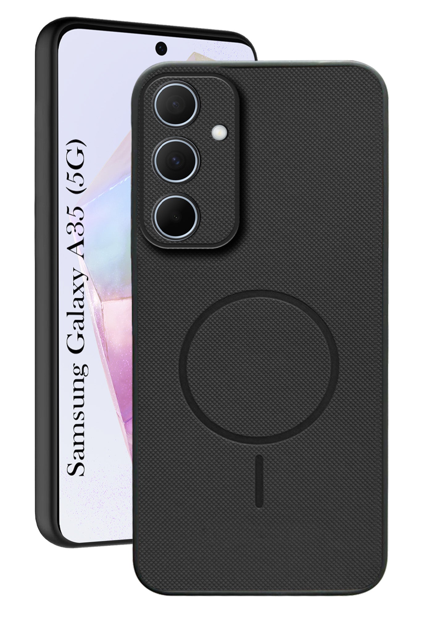 For Samsung Galaxy A35 5G Back Cover Case PU Leather (Texture Grip Design | Professional Minimalist | Camera Protection | Soft and Flexible)