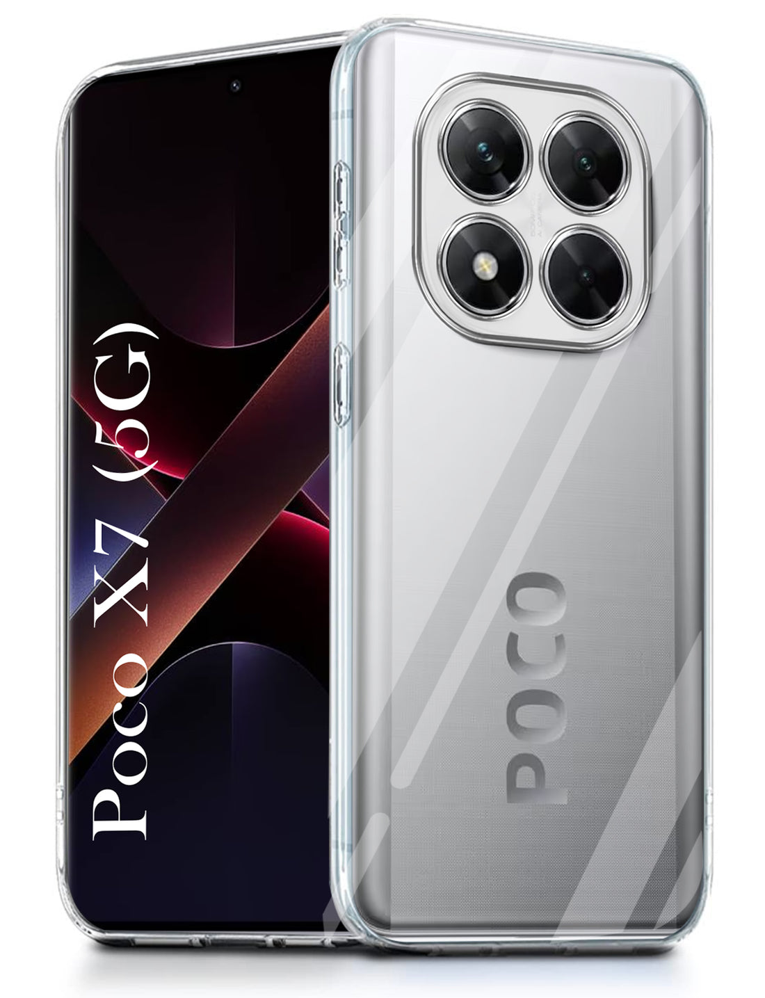 For Xiaomi Poco X7 Back Cover ( Silicone Clear Shockproof Case with Camera Protection and Dust Plugs | Transparent)