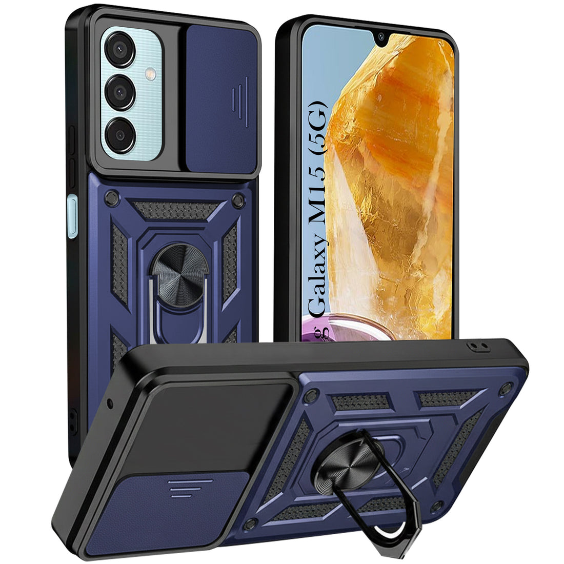 For Samsung Galaxy M15 5G Back Cover Case (Hybrid Dual Armor Polycarbonate)