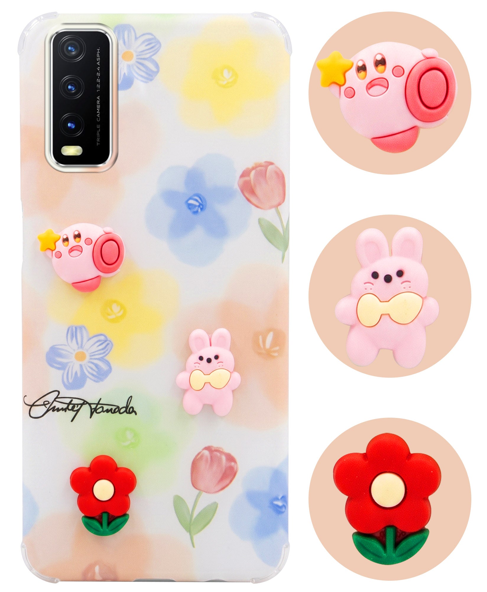 For Vivo Y20A | Y20T | Y20G Back Cover Case (3D Cute Cartoons | Hard Back Side Soft | Matte Premium Finish | HD Printing)
