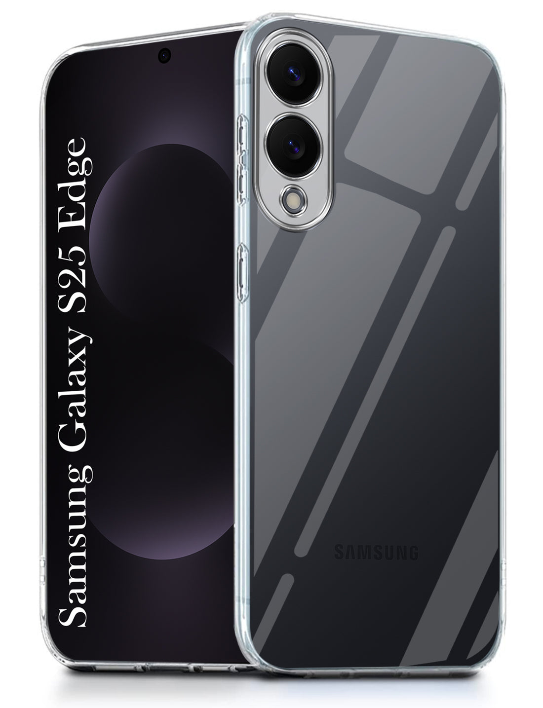 For Samsung Galaxy S25 Edge Back Cover Case Silicone (Clear Shockproof Case with Camera Protection | Soft and Flexible | Transparent)
