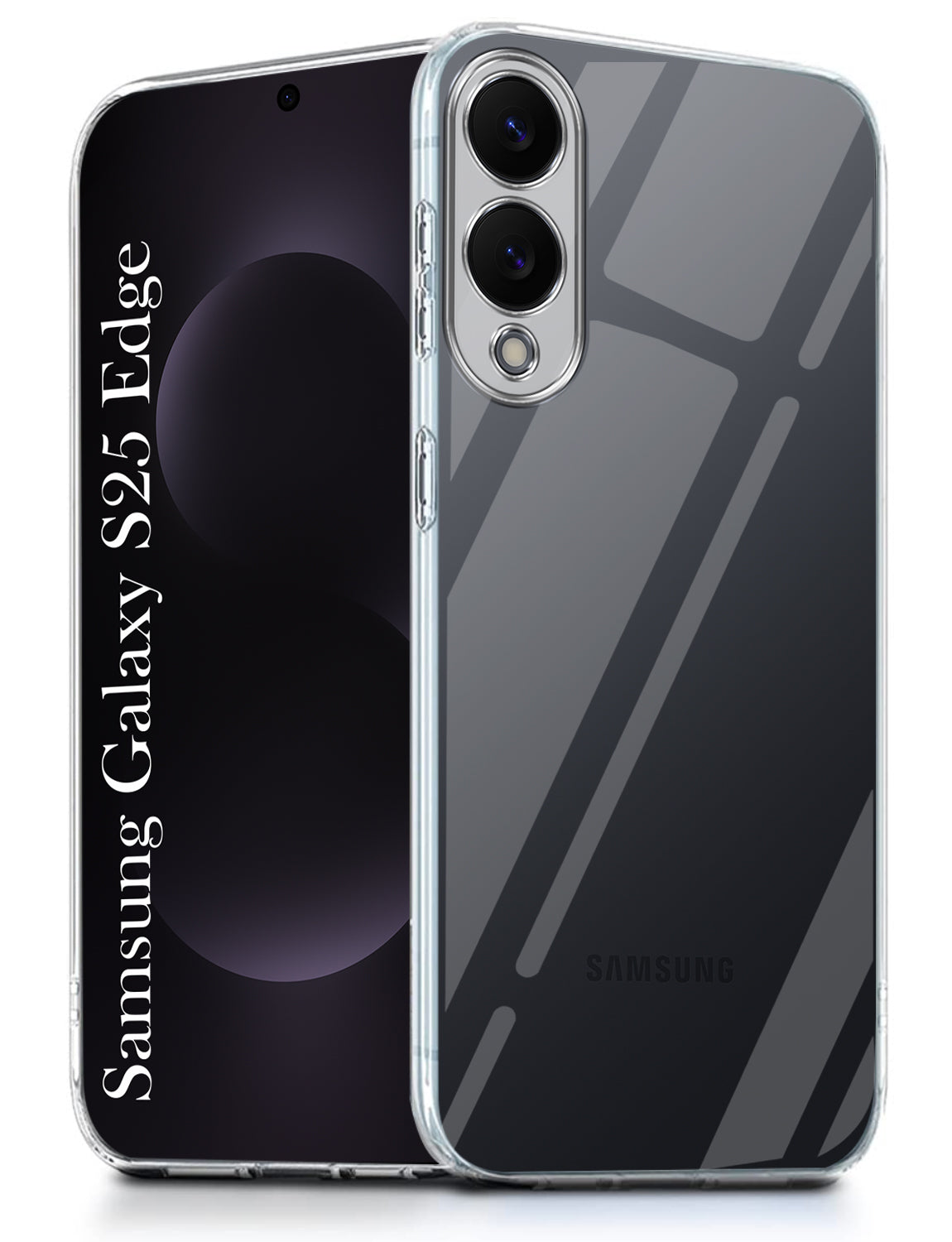 For Samsung Galaxy S25 Edge Back Cover Case Silicone (Clear Shockproof Case with Camera Protection | Soft and Flexible | Transparent)