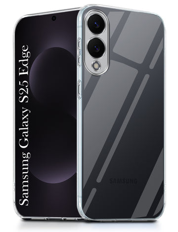 For Samsung Galaxy S25 Edge Back Cover Case Silicone (Clear Shockproof Case with Camera Protection | Soft and Flexible | Transparent)