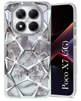 For Xiaomi Poco X7 Back Cover Case (Dual Design Glitter Sparkle and Detachable Diamond Print Case | Soft and Flexible)