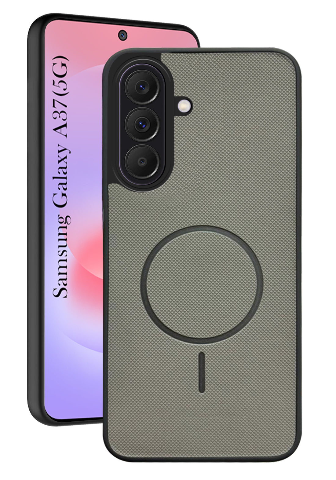 For Samsung Galaxy A37 5G Back Cover Case PU Leather (Texture Grip Design | Professional Minimalist | Camera Protection | Soft and Flexible)