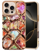For Apple iPhone 16 Pro Back Cover Case ( Dual Design Glitter Sparkle and Detachable Diamond Print Case | Soft and Flexible)