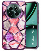 For  Realme Narzo 70 5G Back Cover Case ( Dual Design Glitter Sparkle and Detachable Diamond Print Case | Soft and Flexible)