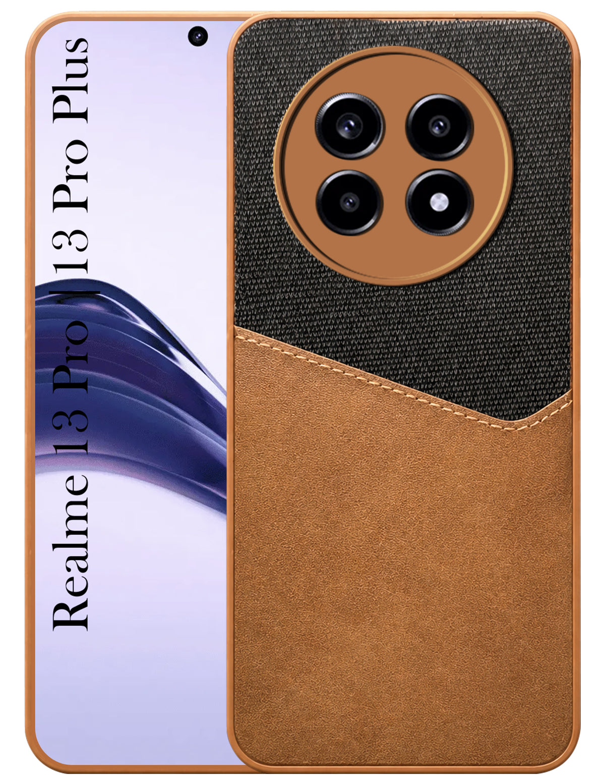 For Realme 13 Pro | 13 Pro Plus Back Cover Case (Dual PU Leather Stitch | Professional Minimalist | Soft and Flexible)