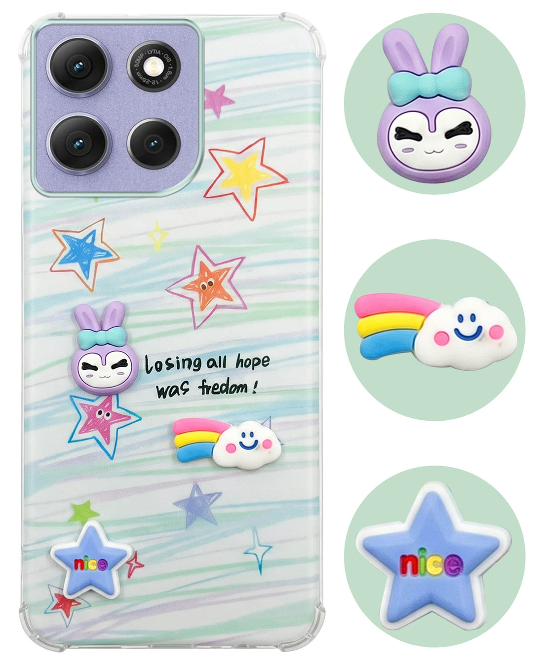 For Motorola Moto G86 Power Back Cover Case (3D Cute Cartoons | Hard Back Side Soft | Matte Premium Finish | HD Printing)