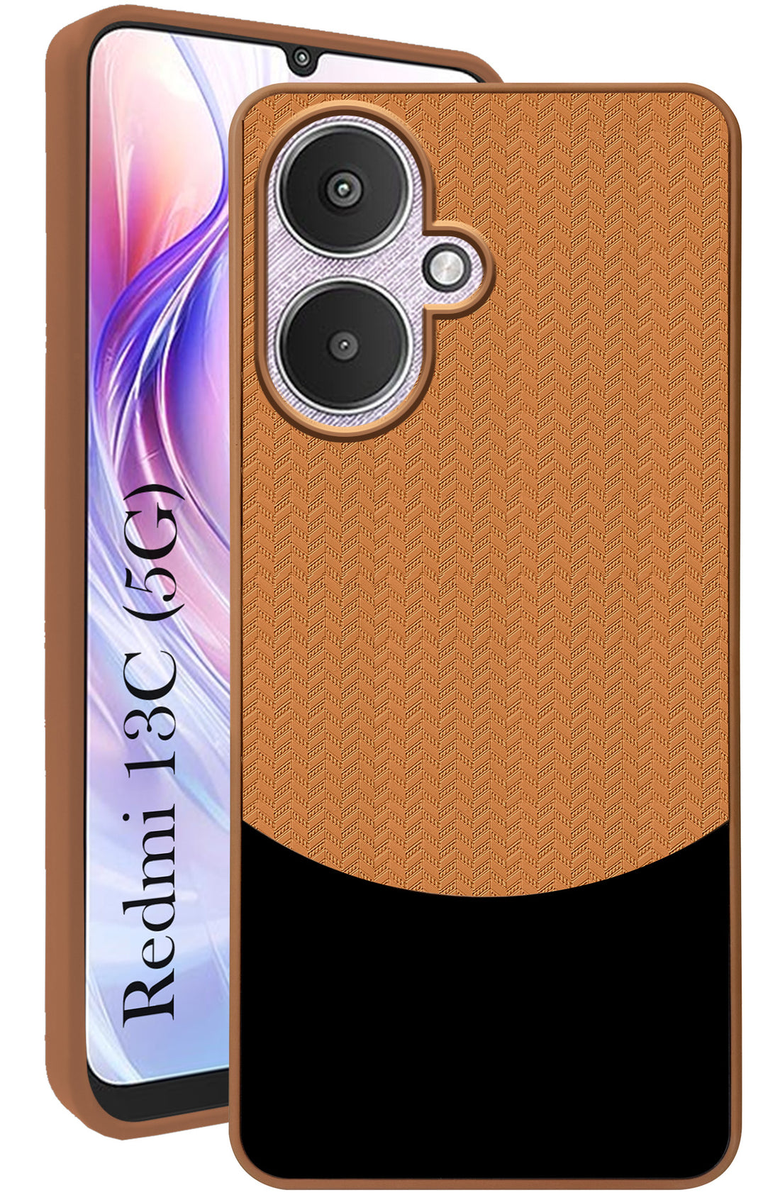 For Redmi 13C 5G Back Cover Case (Elegant PU Leather Finish | Premium Minimalist Professional | Camera Protection Bump)