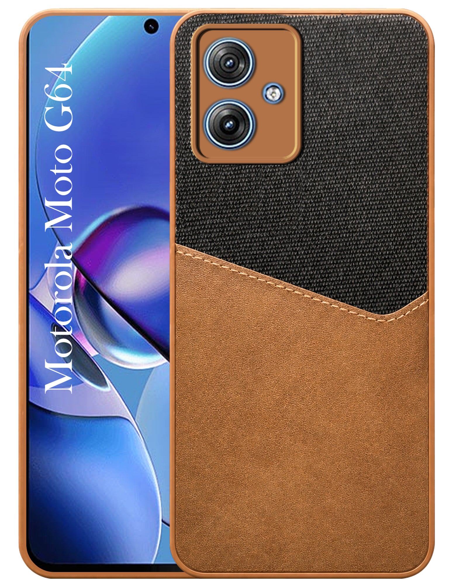 For Motorola Moto G64 5G Back Cover Case  (Dual PU Leather Stitch | Professional Minimalist | Soft and Flexible)