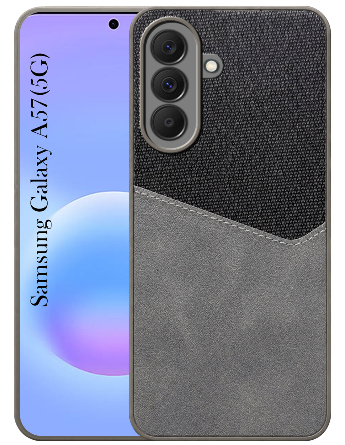For Samsung Galaxy A57 5G Back Cover Case (Dual PU Leather Stitch | Professional Minimalist | Soft and Flexible)