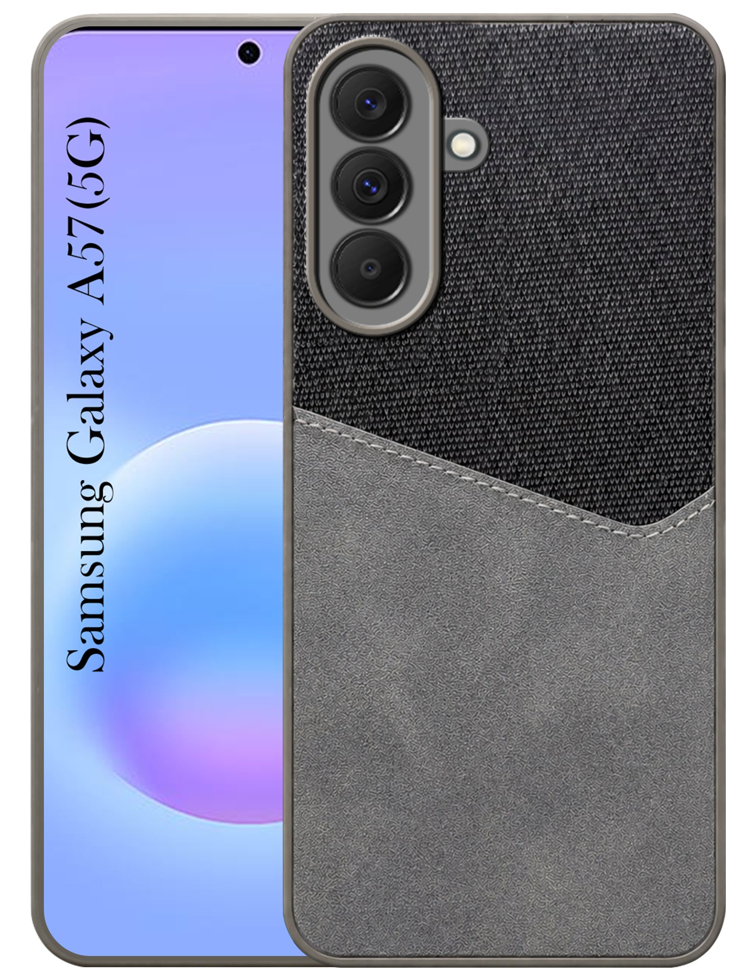 For Samsung Galaxy A57 5G Back Cover Case (Dual PU Leather Stitch | Professional Minimalist | Soft and Flexible)
