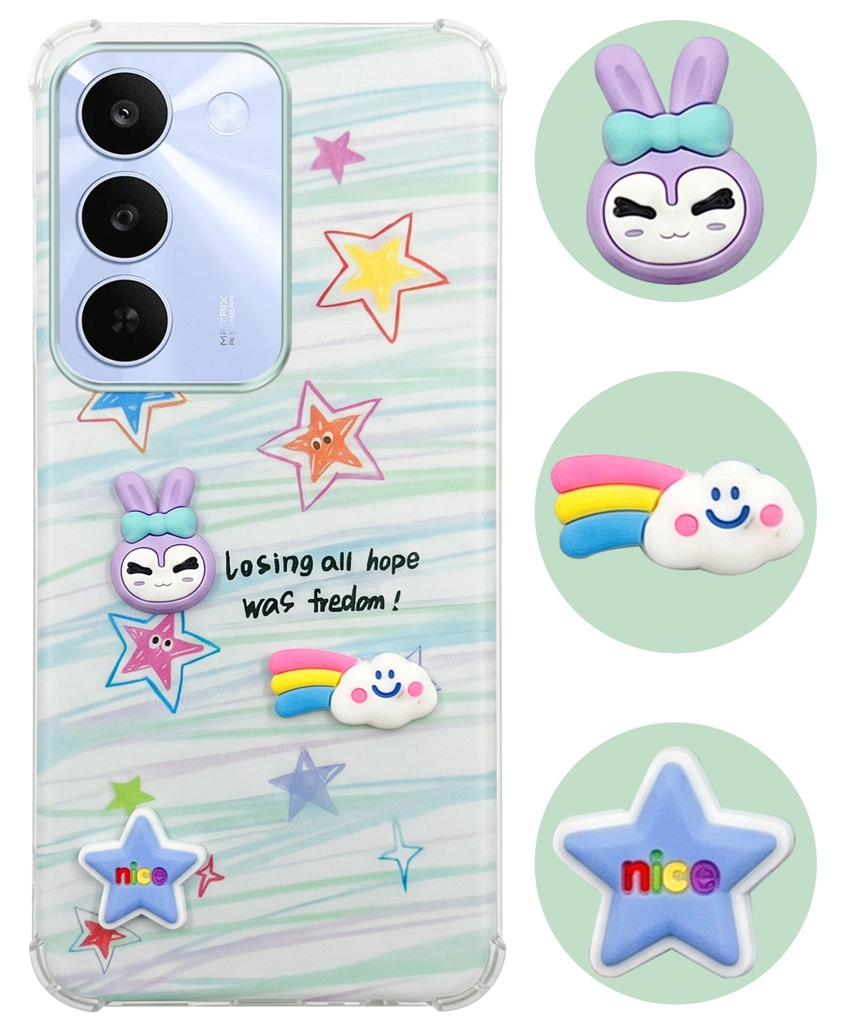 For Realme C83 5G Back Cover Case (3D Cute Cartoons | Hard Back Side Soft | Matte Premium Finish | HD Printing)