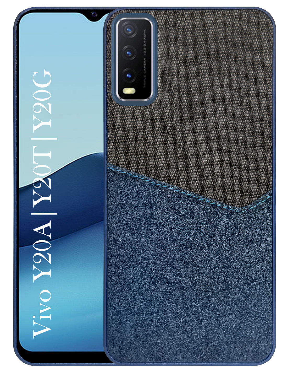 For Vivo Y20A | Y20T | Y20G Back Cover Case (Dual PU Leather Stitch | Professional Minimalist | Soft and Flexible)