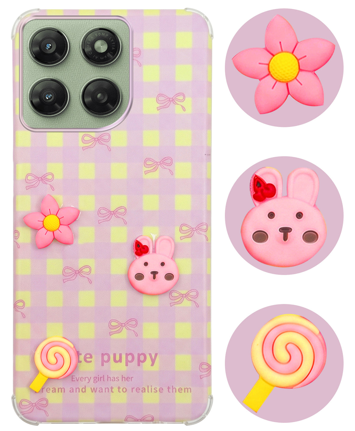 For Motorola Moto G77 Power Back Cover Case (3D Cute Cartoons | Hard Back Side Soft | Matte Premium Finish | HD Printing)