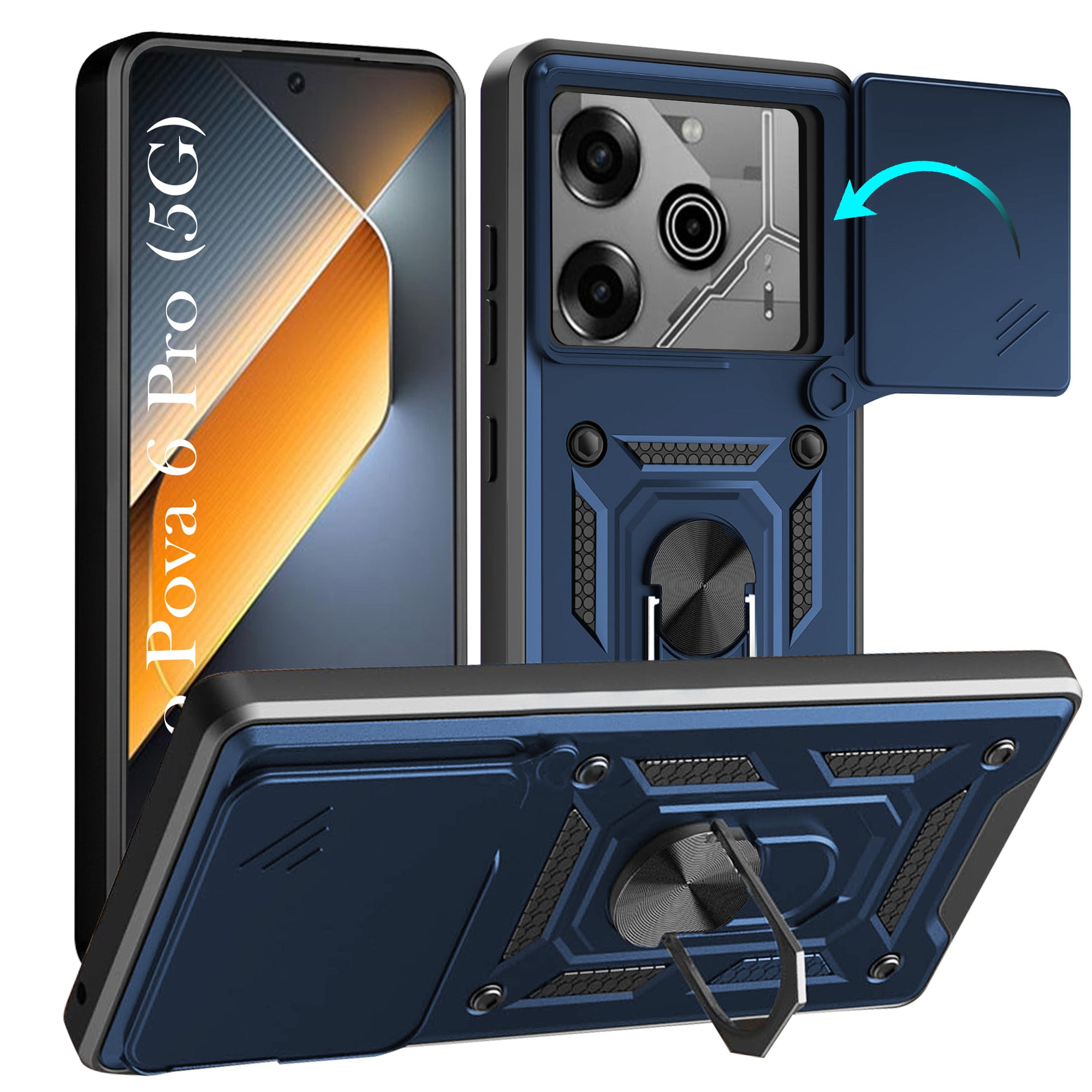 For Tecno Pova 6 Pro 5G Back Cover Case (Hybrid Dual Armor Polycarbonate)