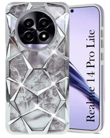 For Realme 14 Pro Lite Back Cover Case (Dual Design Glitter Sparkle and Detachable Diamond Print Case | Soft and Flexible)