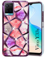 For Vivo Y33s Back Cover Case (Dual Design Glitter Sparkle and Detachable Diamond Print Case | Soft and Flexible)