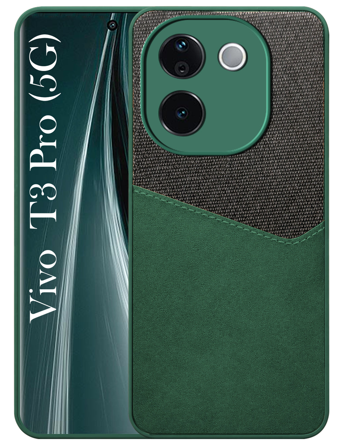 For Vivo T3 Pro Back Cover Case (Dual PU Leather Stitch | Professional Minimalist | Soft and Flexible)