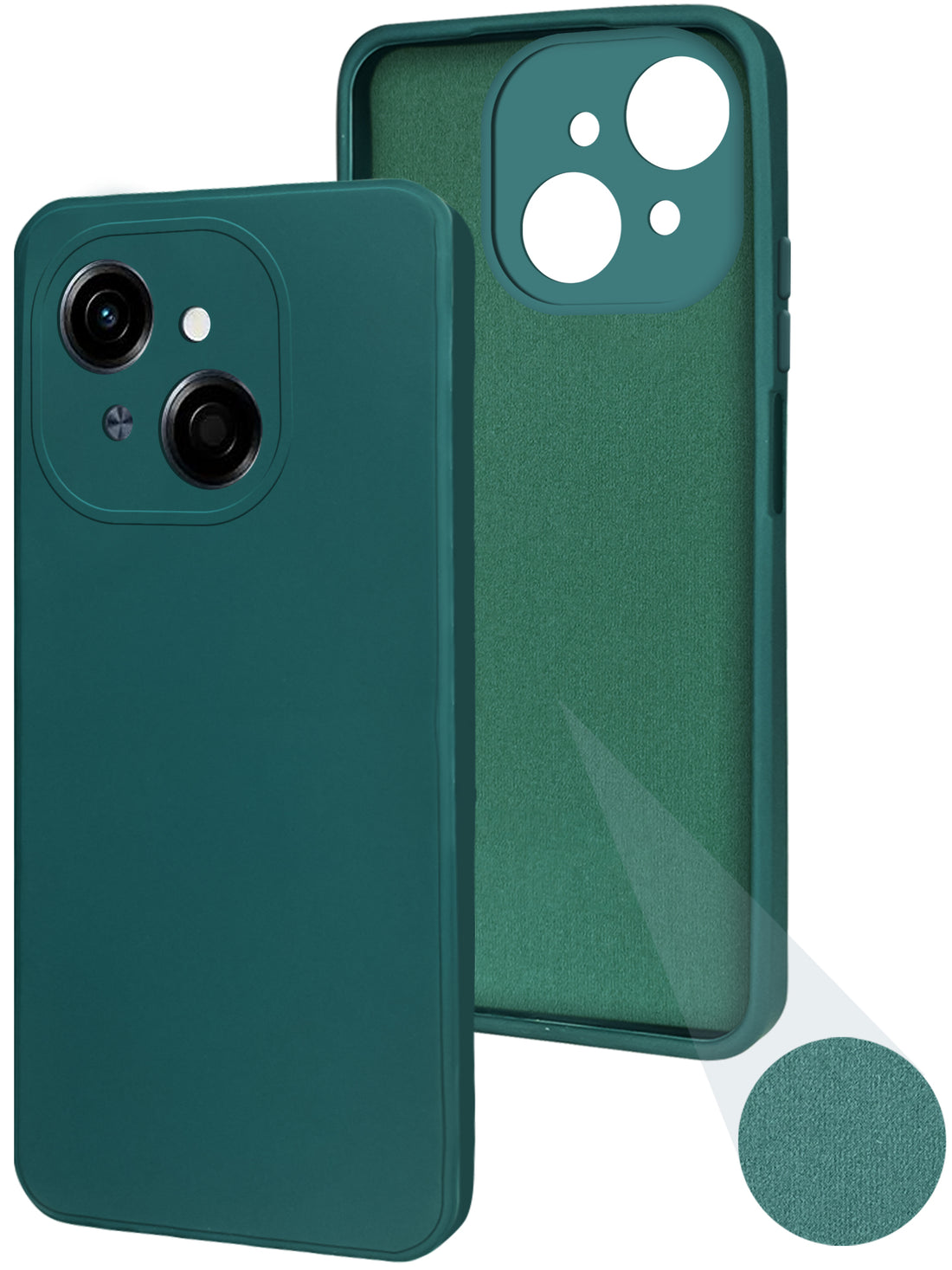 For Tecno Spark Go 1 Back Cover Case ( Matte Finish Silicone with Inside Fiber cloth)