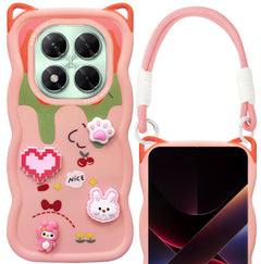 For Xiaomi Poco X7 Back Case Cover Strap (3D embossed Figures | Strap Holder | 360* Soft Cushion with Camera Bump)