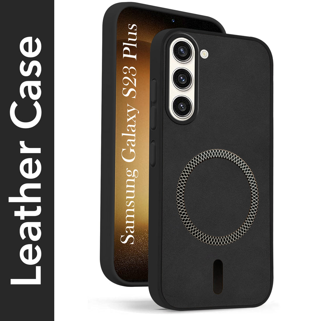 For Samsung Galaxy S23 Plus 5G Back Cover Case Leather Finish (MagSafe Compatible Wireless Charging | Soft Touch | Camera Bump Protection)