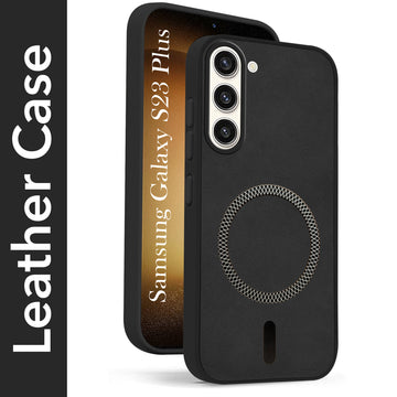 For Samsung Galaxy S23 Plus 5G Back Cover Case Leather Finish (MagSafe Compatible Wireless Charging | Soft Touch | Camera Bump Protection)