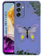 For Samsung Galaxy M15 5G Back Cover Case (Soft Butterfly Embroidery | Women Teen Girls | Camera Protection| Matte Silicone)
