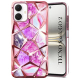 For Tecno Spark Go 2 Back Cover Case Compatible (Dual Design Glitter Sparkle and Detachable Diamond Print Case | Soft and Flexible)