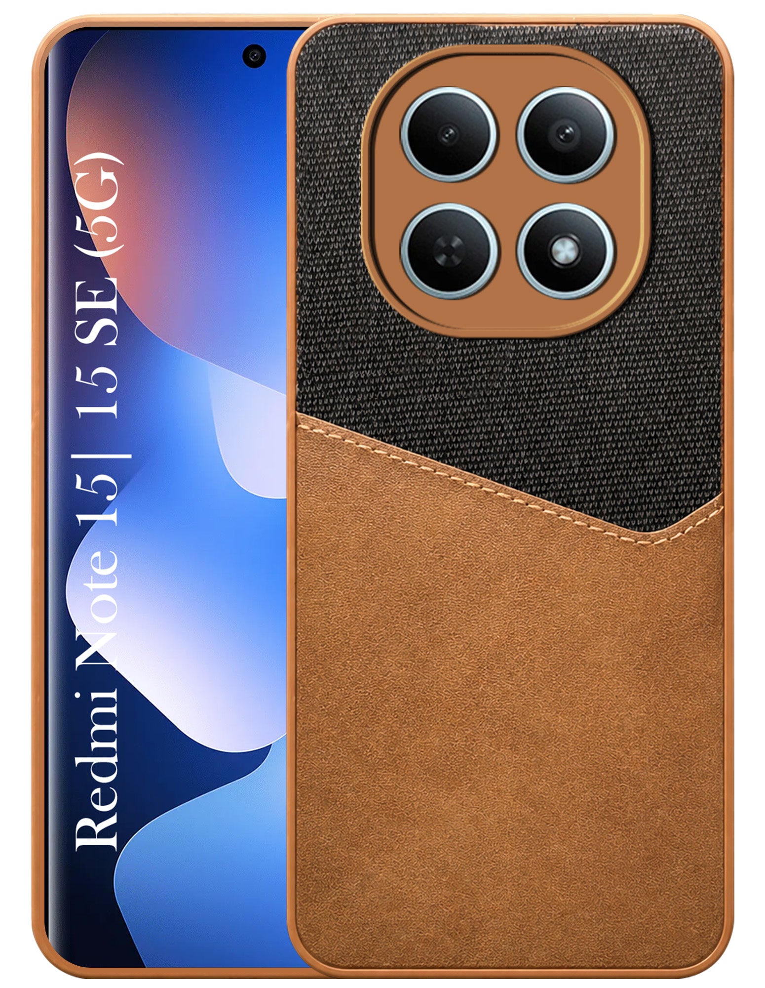 For Xiaomi Redmi Note 15 5G | Redmi Note 15 SE 5G Back Cover Case (Dual PU Leather Stitch | Professional Minimalist | Soft and Flexible)
