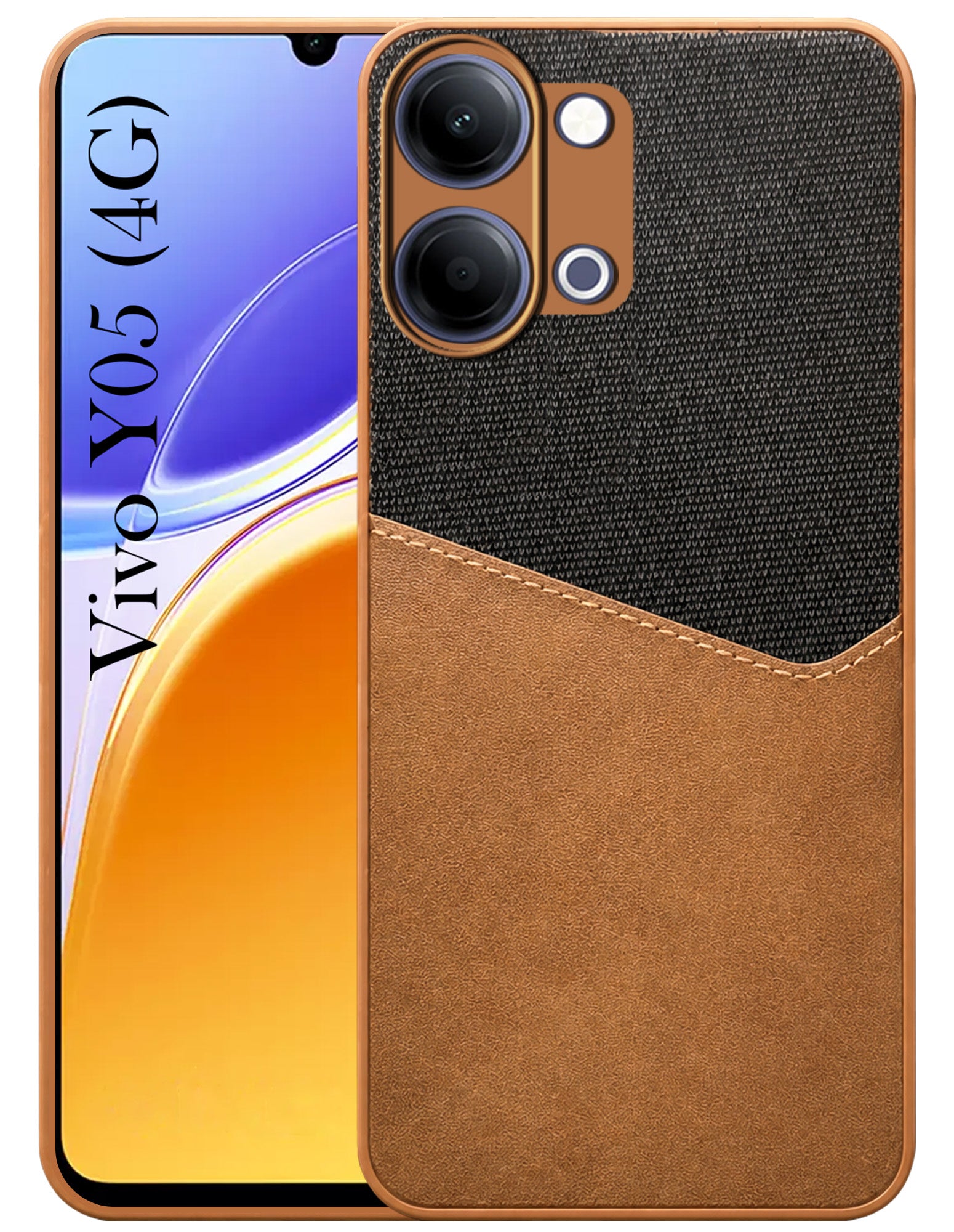 For Vivo Y05 4G Back Cover Case (Dual PU Leather Stitch | Professional Minimalist | Soft and Flexible)