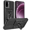 For OnePlus 15R Back Cover Case Hybrid Armor (Sliding Shutter Camera Protection | Polycarbonate |Ring Holder Kickstand)